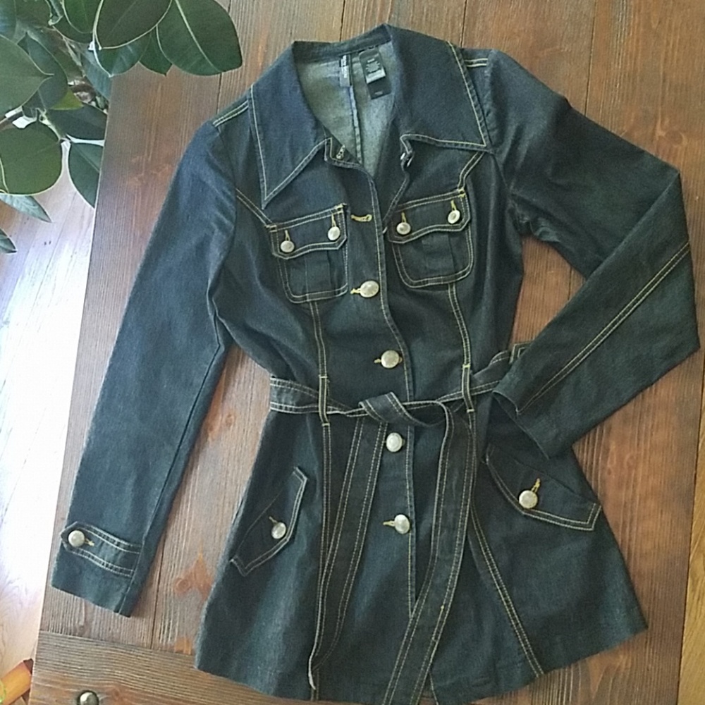 Denim trench  jacket